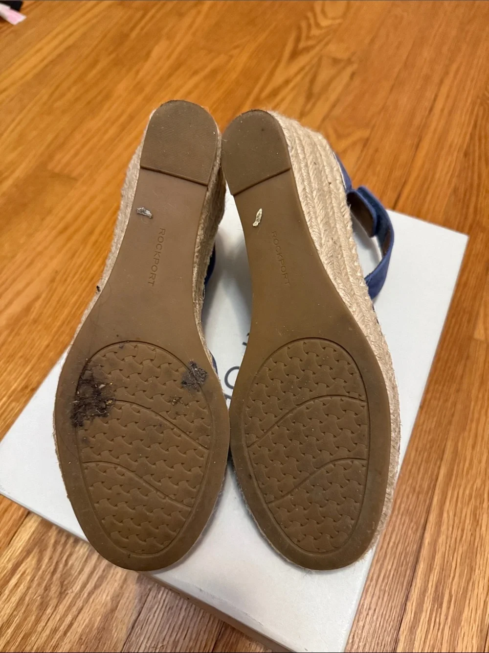 Rockport Blue Suede Ankle-Strap Espadrilles